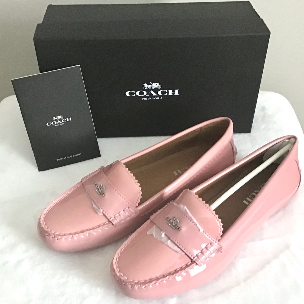 RARE COACH Pink Patent Leather Loafers Shoes New In Box